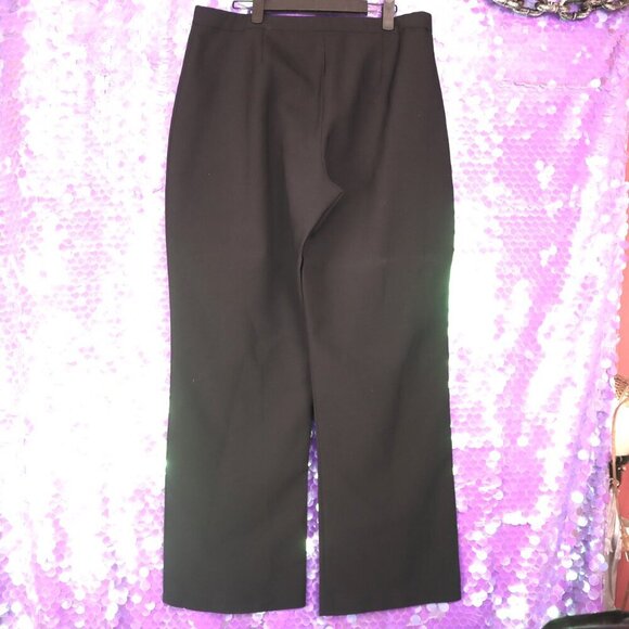 BLACK DRESS PANTS 16 Fashion Bug Vintage 90s Y2K USA Charcoal Office Work - Picture 6 of 9